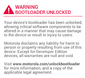 Bootloader Warning Bootloader Warning