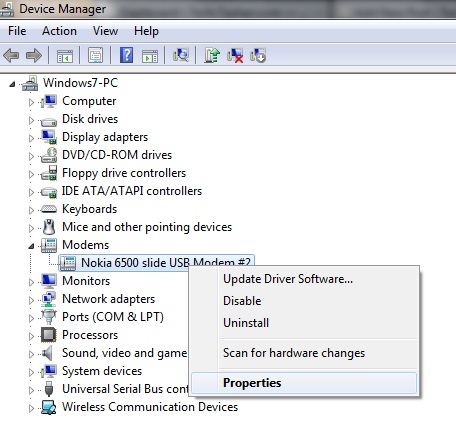 Modem Properties