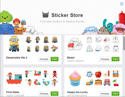 fb sticker store
