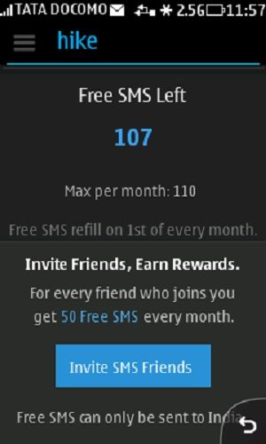 hike free sms