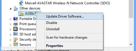 win rt update driver