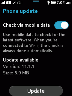Nokia Asha 501 update available