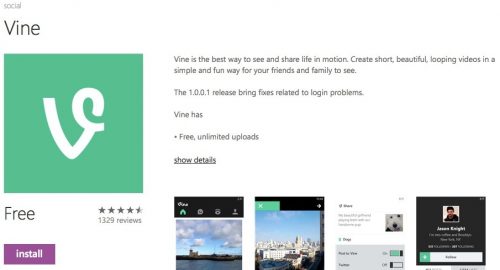 windowsphone store vine page