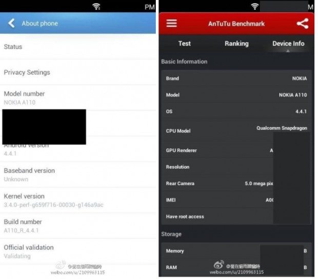 Nokia Normandy AnTuTu scores