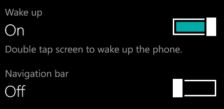 lumia touch settings