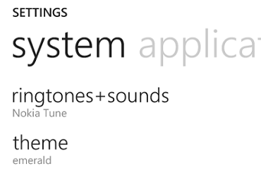 settings windows phone