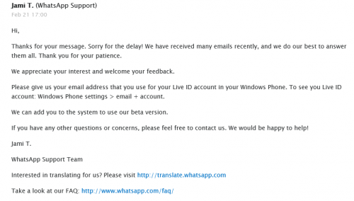 whatsapp support beta enroll