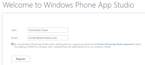 signup wp app studio