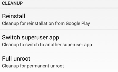 Full Unroot option in SuperSU