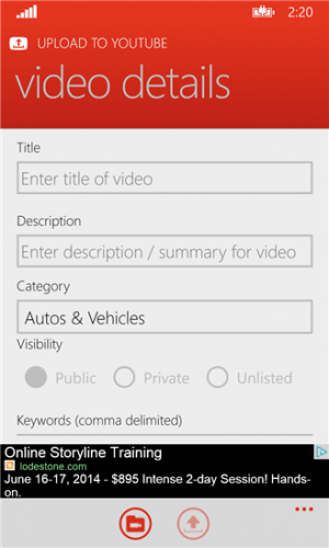 upload to youtube main