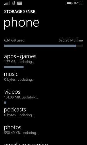 storage sense wp8