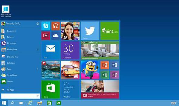 Windows 10 pulsante di avvio e il menu