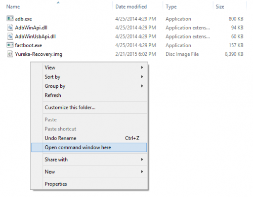 open command window adb