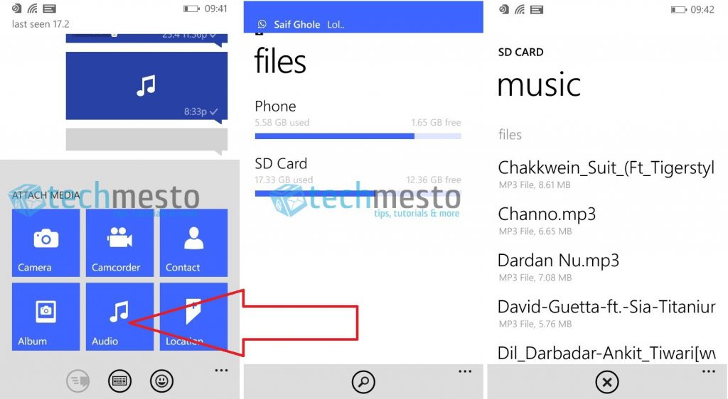 whatsapp audio sending wp