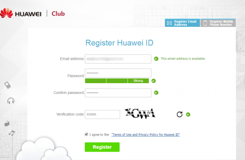 Register Huawei ID