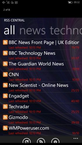 RSS Central reader