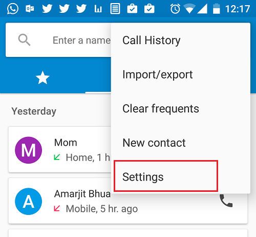 dialer app options