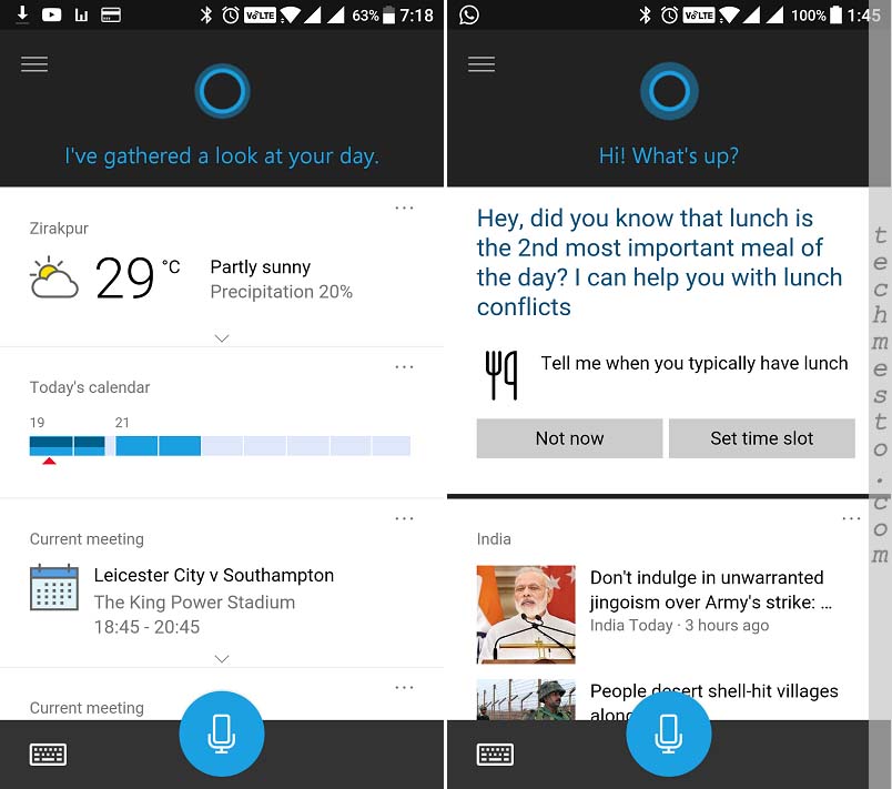 cortana android home