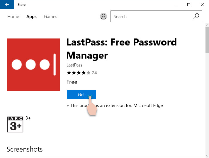 lastpass for ms edge windows store