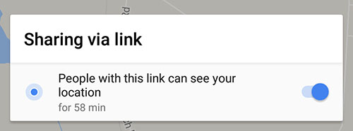 Turn Off Real Time location shared link
