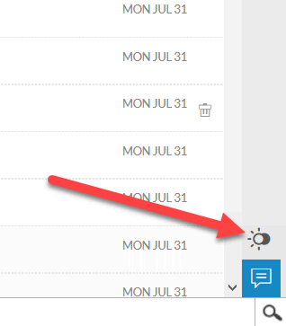 Night mode toggle in Zoho Mail