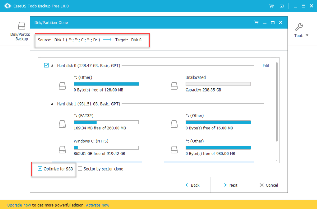 Source & Target EaseUS Backup