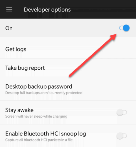 Developer Options Turn Off