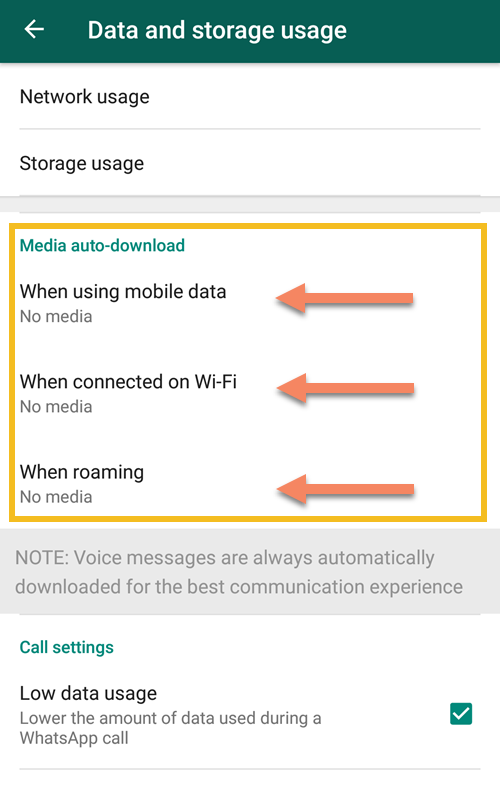 Manage WhatsApp Auto-download