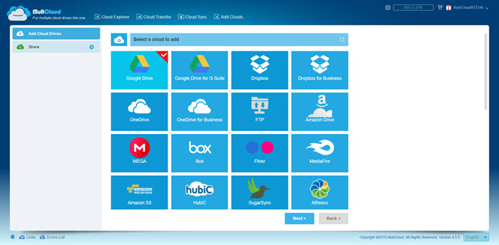 Copy file from URL to cloud drive using MultCloud