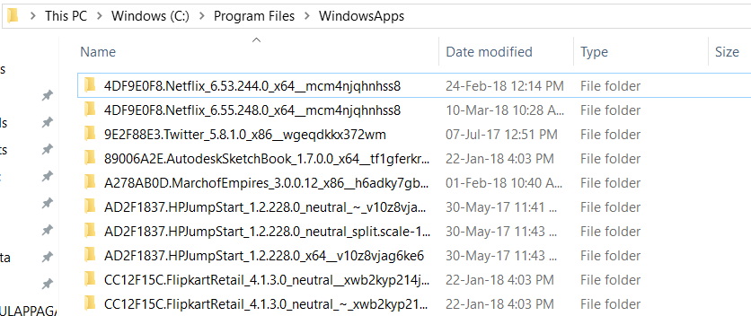 WindowsApps Folder