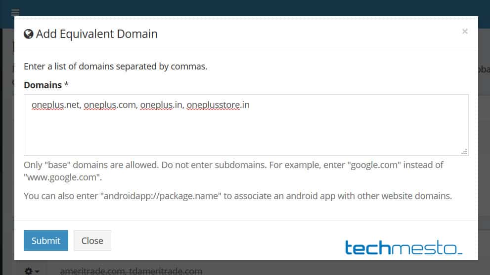 Add equivalent domain in bitwarden