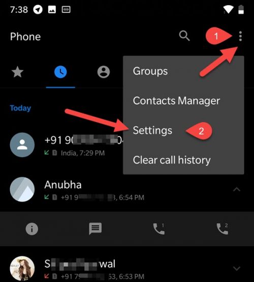 Dialer app in OnePlus 6