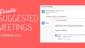 Disable Suggested Meetings in Outlook.com