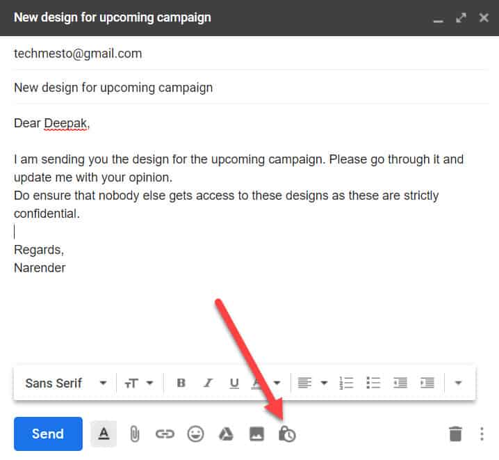 Enable confidential mode in Gmail new design