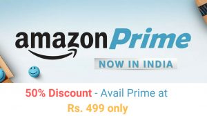 50% Discount _ Avail prime for Rs. 499 only