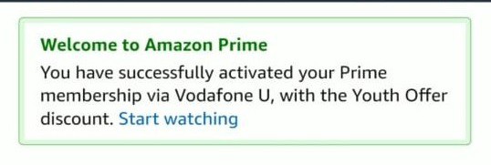 Amazon Prime Membership - Activation Successful