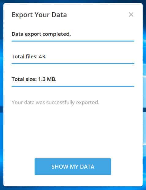 Export of Telegram chat completed