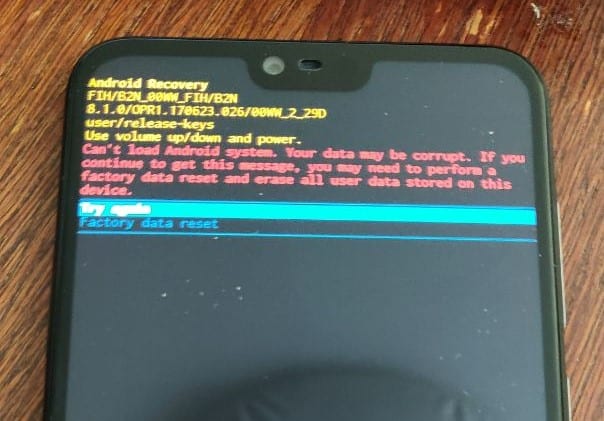 Nokia 6.1 Plus cannot load system