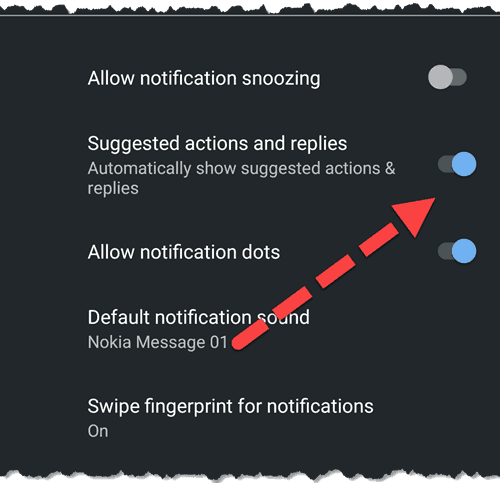 Turn off smart replies