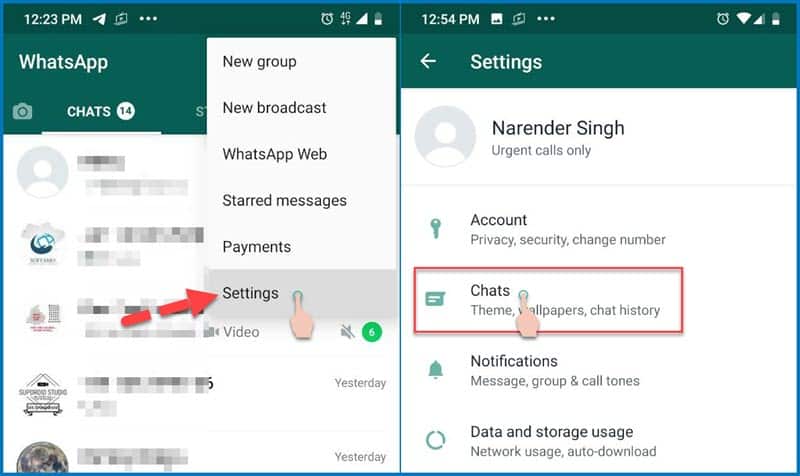 WhatsApp Dark theme settings
