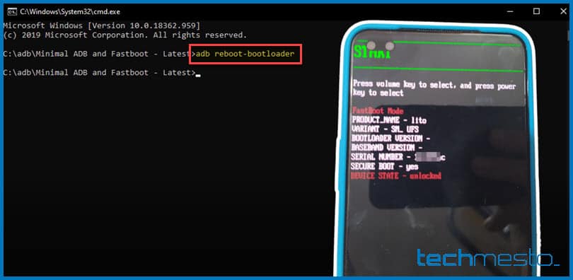 Reboot OnePlus Nord to bootloader mode