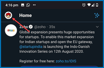 Twitter mobile website