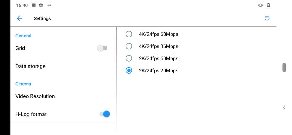 Cinema Mode settings on Nokia 8.3 5G