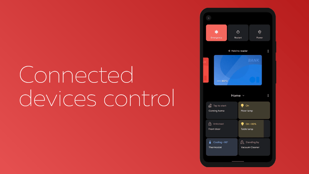 Device control panel  feature in Android 11