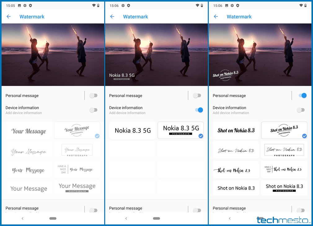 Camera Watermarks in Nokia 8.3