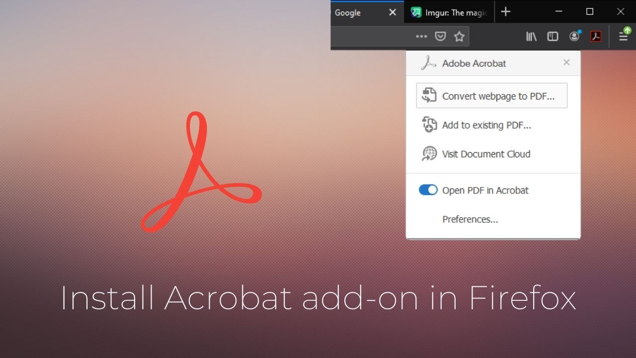 Install Adobe Acrobat add-on in Firefox