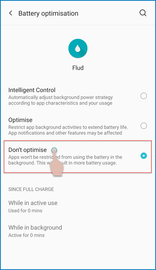 Battery Optimization seiing op