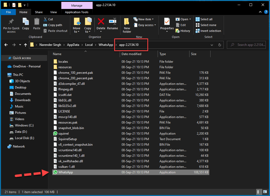 Launch older version of WhatsApp