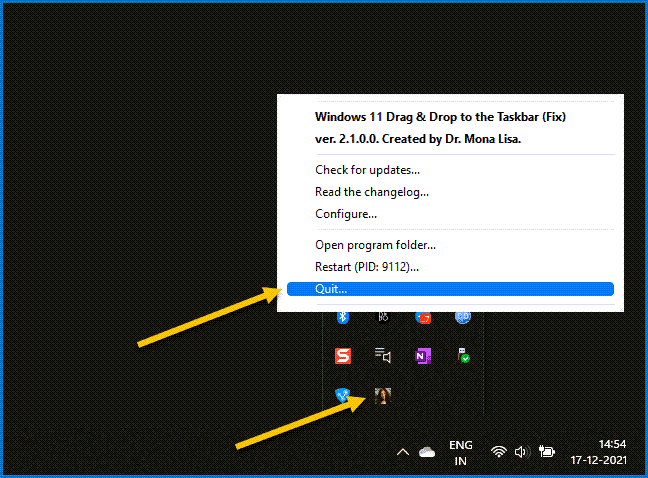 Quit Drag and Drop fix utility