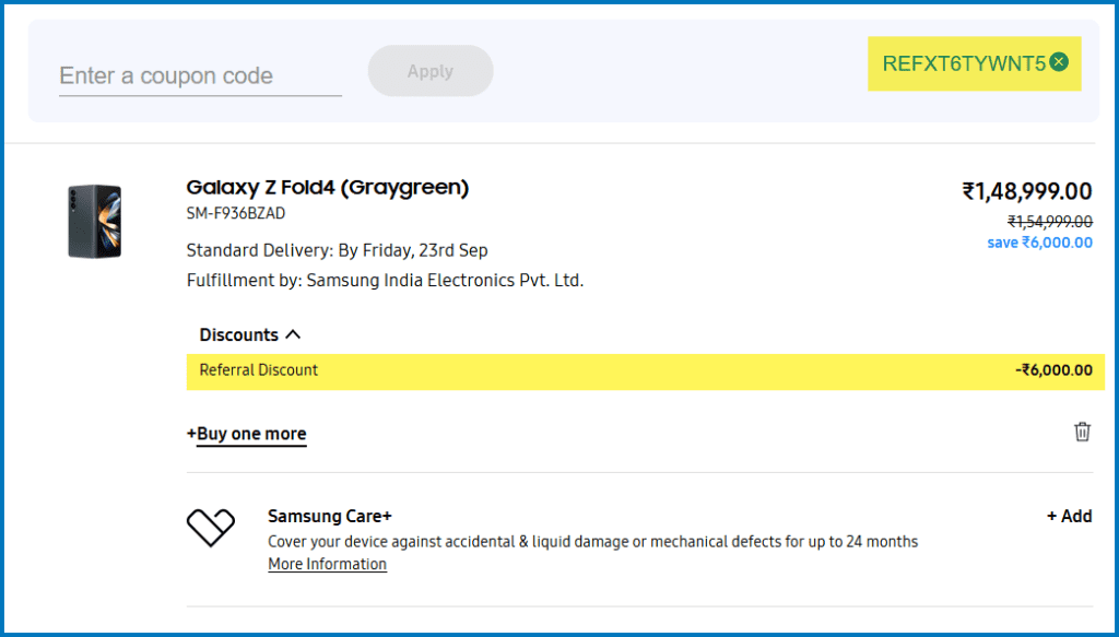 Get 5% off on latest Galaxy smartphones using Samsung Referal Advantage coupon code